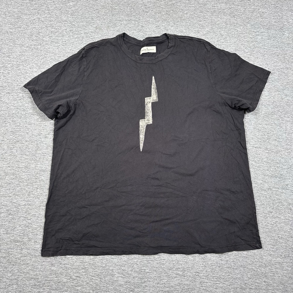 Imogene & Willie T-Shirt Mens Size XXL Gray Lightning Bolt Short Sleeve